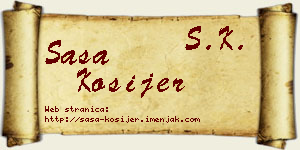 Saša Kosijer vizit kartica